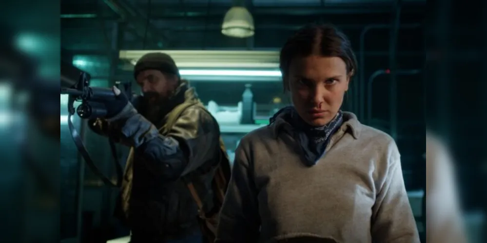 David Harbour como Jim Hopper e Millie Bobby Brown como Eleven em Stranger Things