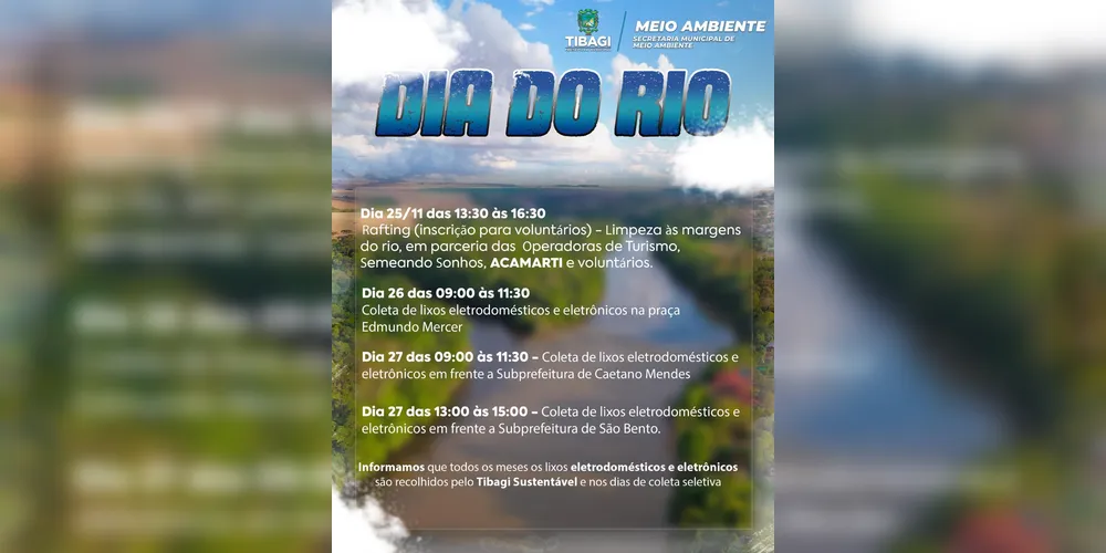 Imagem ilustrativa da imagem Tibagi celebra Dia do Rio com ações de conscientização e preservação ambiental