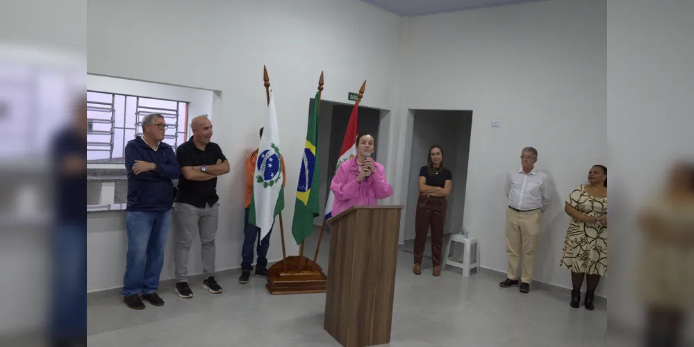 A prefeita Rita Araújo discursou durante a inauguração