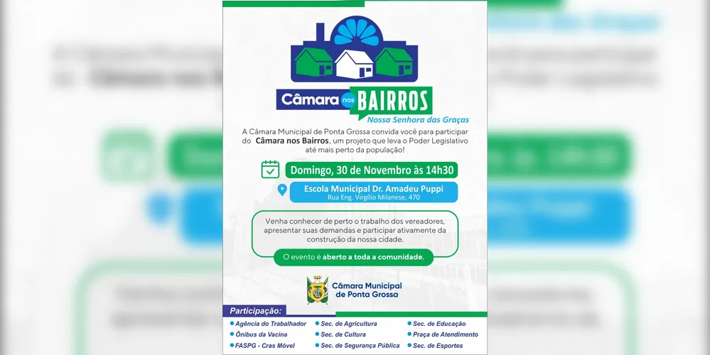 Saiba mais informações sobre a realização do projeto neste domingo (30) no Parque Nossa Senhora das Graças.