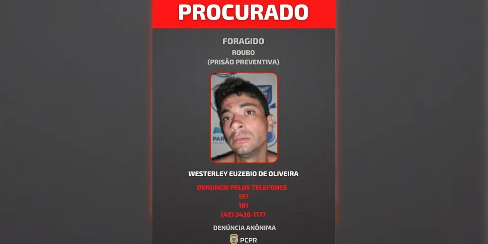 Imagem ilustrativa da imagem Polícia Civil procura homem envolvido em crimes em cidades da região