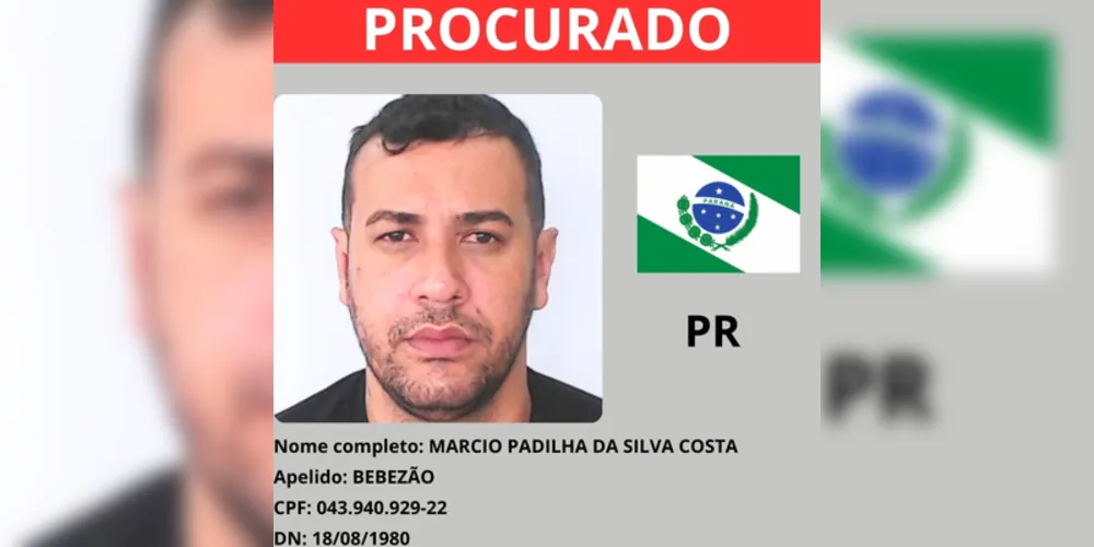PROCURADO: Marcio Padilha da Silva Costa