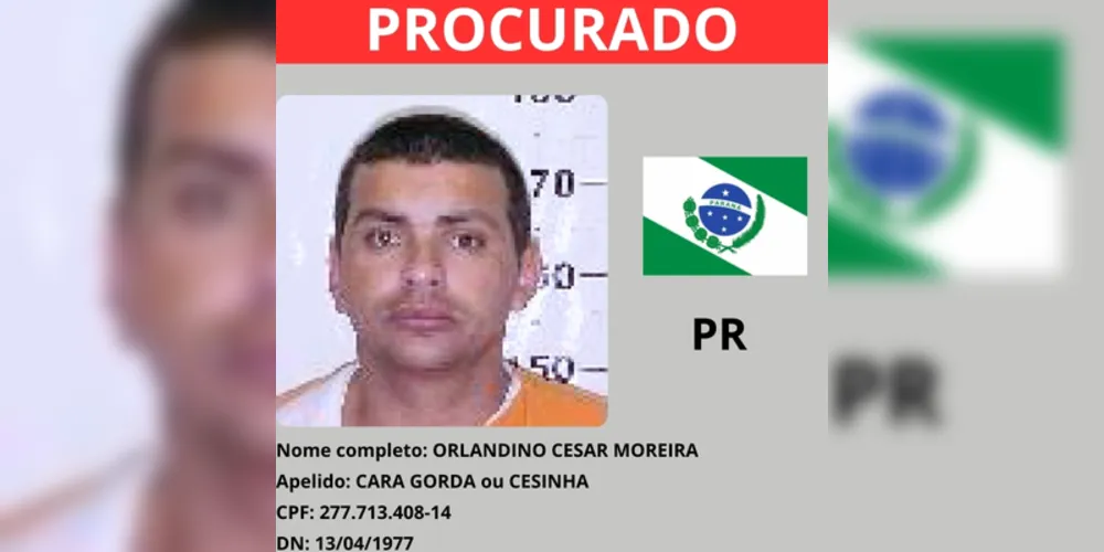 PROCURADO: Orlandino Cesar Moreira