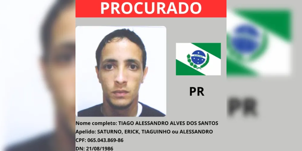 PROCURADO: Tiago Alessandro Alves dos Santos