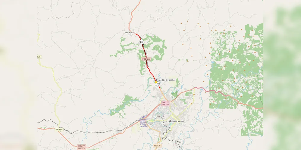 O mapa da obra da duplicação na PRC-466.
