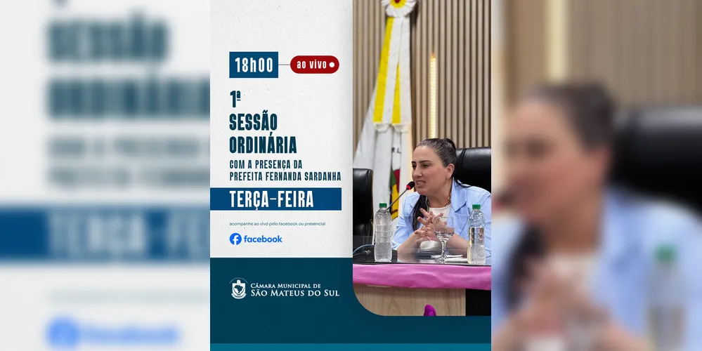 Sessão terá a presença da prefeita Fernanda Sardanha