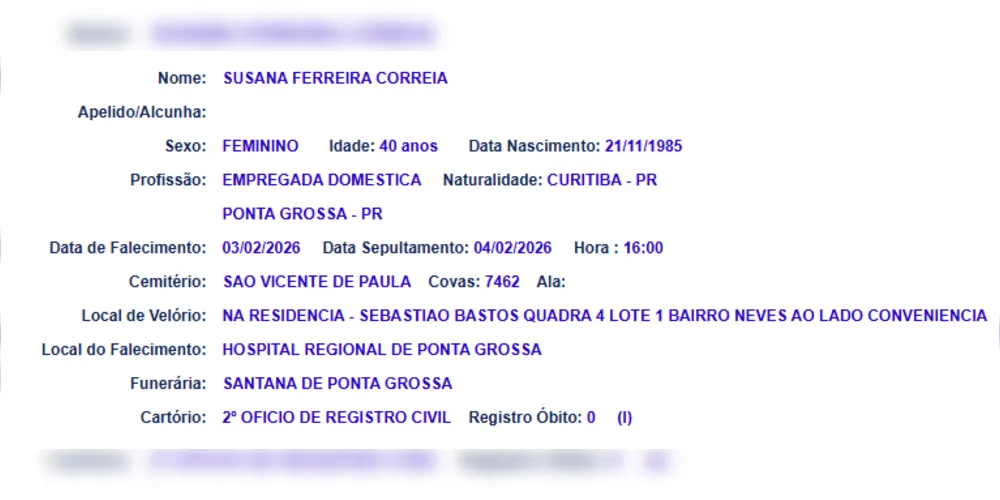 Imagem ilustrativa da imagem Grávida que faleceu após ser baleada será sepultada nesta quarta em Ponta Grossa