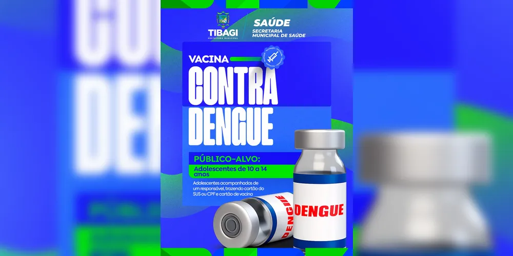 A Prefeitura de Tibagi, por meio da Secretaria Municipal de Saúde, reforça a campanha de vacinação