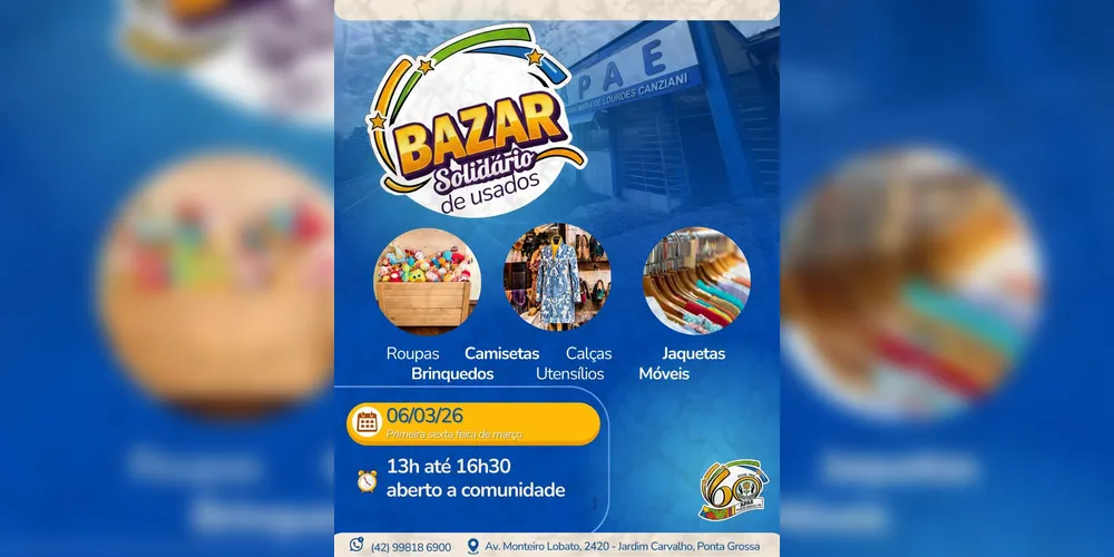 Divulgação do Bazar Solidário de Usados da APAE