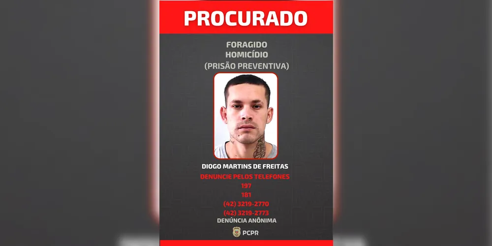Imagem ilustrativa da imagem Polícia Civil divulga fotos de foragidos por homicídios ocorridos em Ponta Grossa