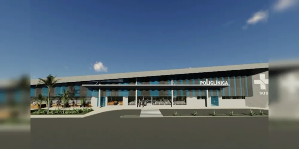 O projeto da fachada da Policlínica de Ponta Grossa.