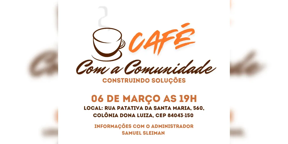 Imagem ilustrativa da imagem Café com a Comunidade propõe diálogo sobre prioridades da Colônia Dona Luiza