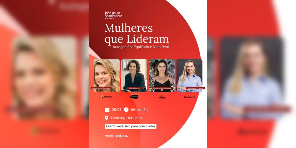 Evento 'Mulheres que Lideram' acontecerá na próxima segunda-feira, dia 9