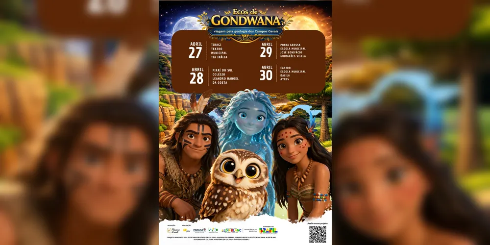 Imagem ilustrativa da imagem Espetáculo leva história do Cânion do Guartelá a escolas dos Campos Gerais