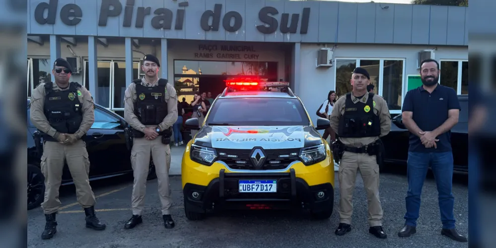 O município recebeu uma nova viatura para reforçar o trabalho da Polícia Militar