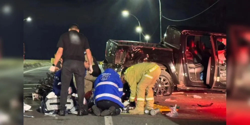 Vítima recebendo atendimento