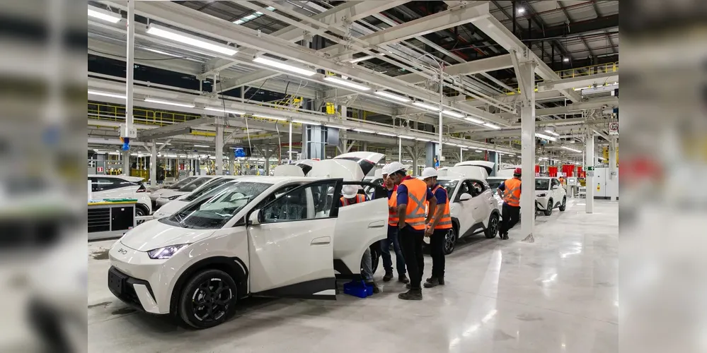 Fábrica da BYD na Bahia tem capacidade de montar 300 mil carros por ano