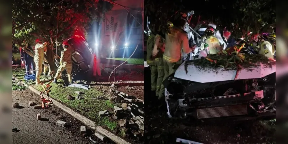 Veículo ficou completamente destruído
