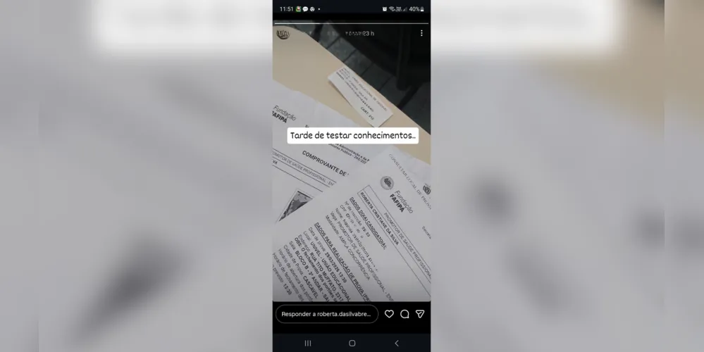 Divulgação da prova por candidata nas redes sociais