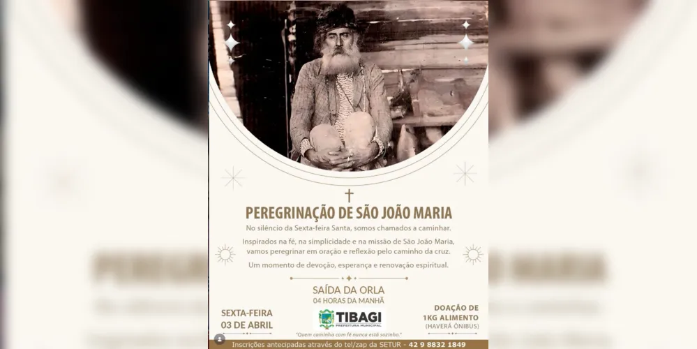 Confira o convite divulgado pela Prefeitura de Tibagi