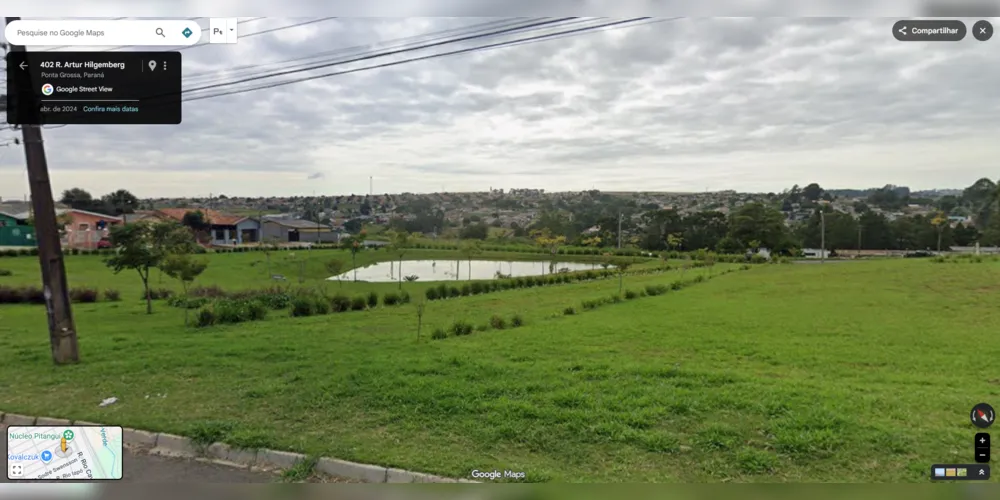 Imagem da Praça Lago Núcleo Pitangui via Google Maps  - 2024