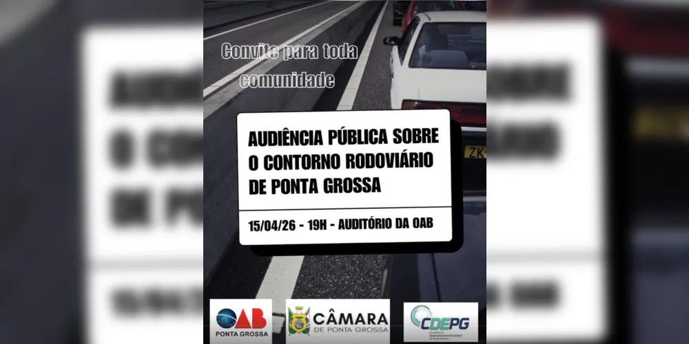 A audiência pública sobre o contorno rodoviário de Ponta Grossa acontece em 15 de abril.
