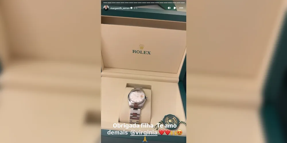 Imagem ilustrativa da imagem Virginia Fonseca presenteia mãe com relógio de luxo de quase R$ 55 mil