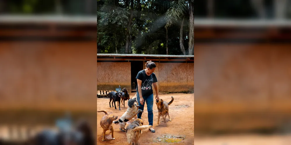 Na foto, Claudete dos Santos, coordenadora responsável pela ONG S.O.S Bichos.