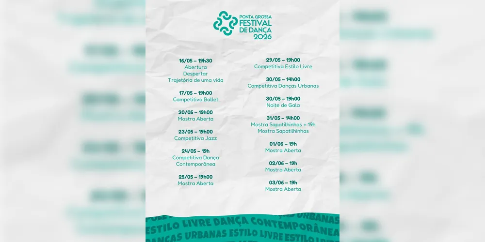 Imagem ilustrativa da imagem Ponta Grossa Festival de Dança reúne competições, oficinas e apresentações abertas