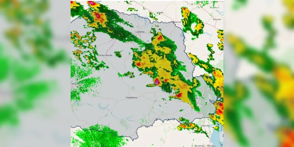 Imagem ilustrativa da imagem Simepar confirma núcleos de chuvas fortes na região dos Campos Gerais