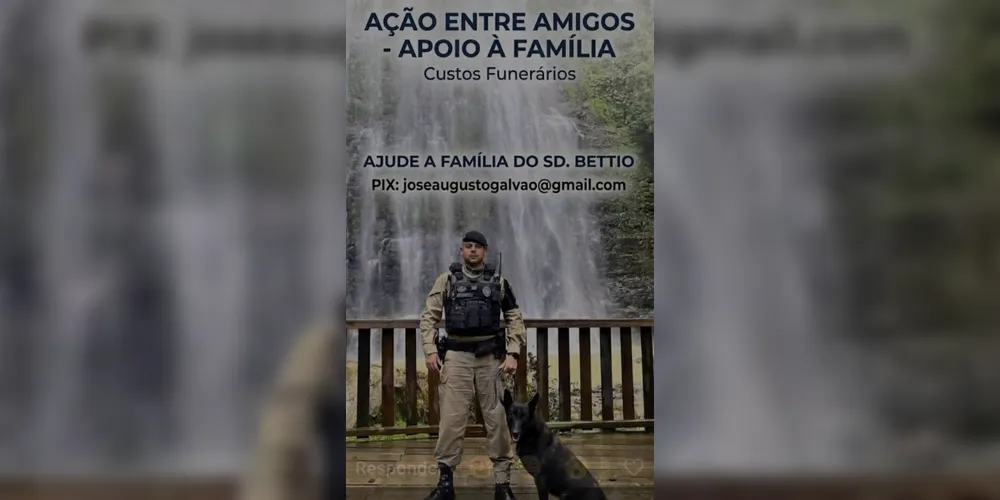 Imagem ilustrativa da imagem Vaquinha arrecada fundos para funeral de policial que morreu em Telêmaco Borba