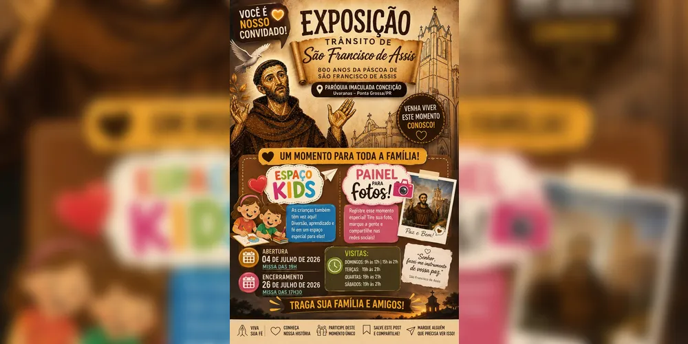 Imagem ilustrativa da imagem Paróquia Imaculada Conceição promove Exposição 'Trânsito de São Francisco de Assis'