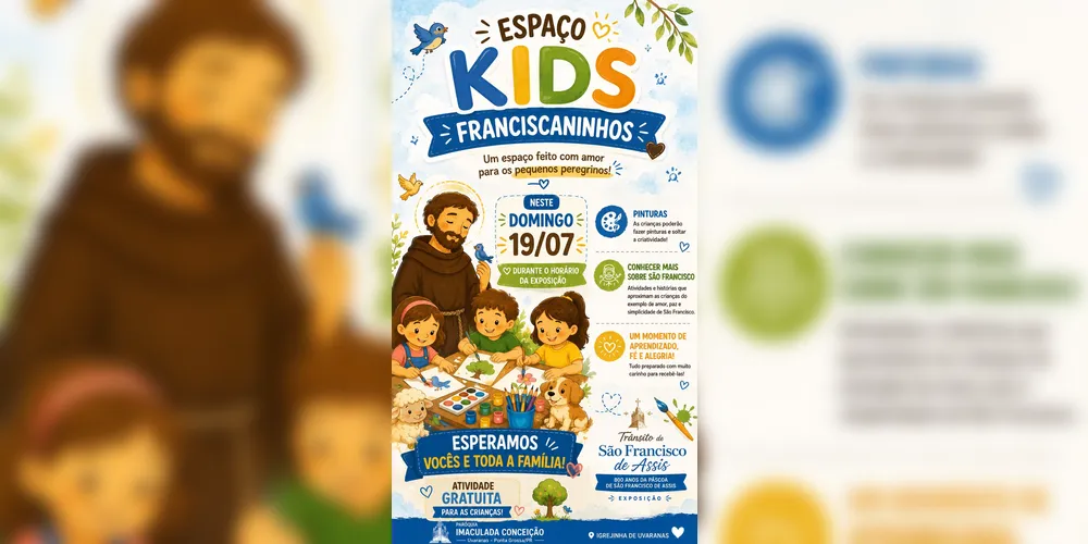 Imagem ilustrativa da imagem Exposição 'Trânsito de São Francisco de Assis' terá espaço kids especial neste domingo