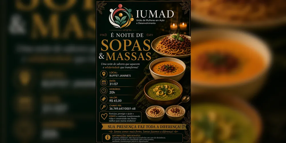 Imagem ilustrativa da imagem Iumad e Autrans promovem Noite de Sopas e Massas para fortalecer ações sociais