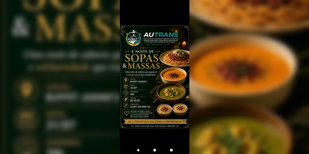 Imagem ilustrativa da imagem Iumad e Autrans promovem Noite de Sopas e Massas para fortalecer ações sociais
