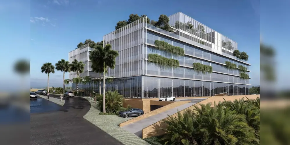 Projeto do Hub de saúde no Pátio São Vicente, em Ponta Grossa