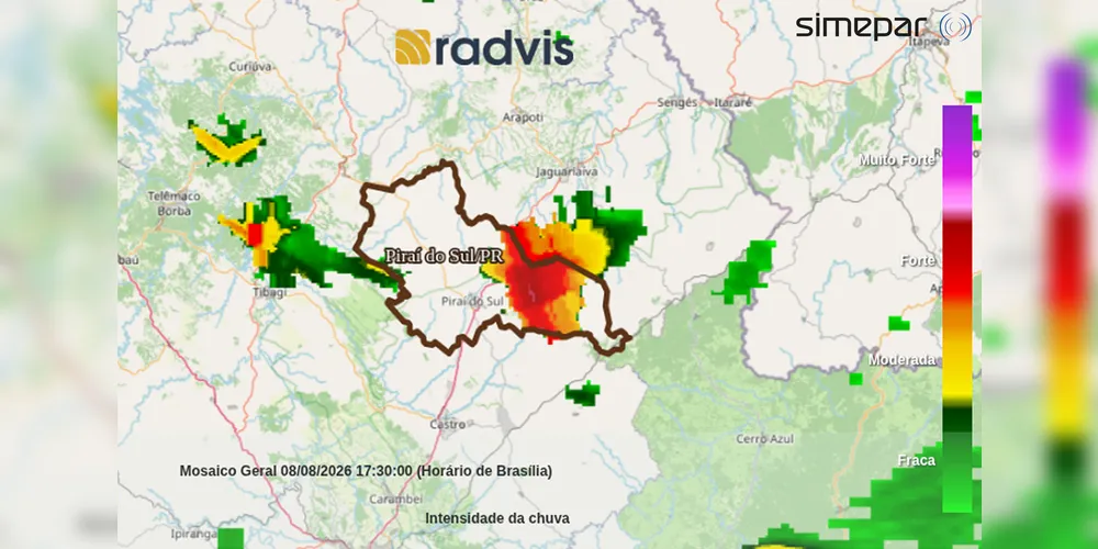 Imagem ilustrativa da imagem Simepar confirma que tornado F3 atingiu Piraí do Sul com ventos de até 332 km/h