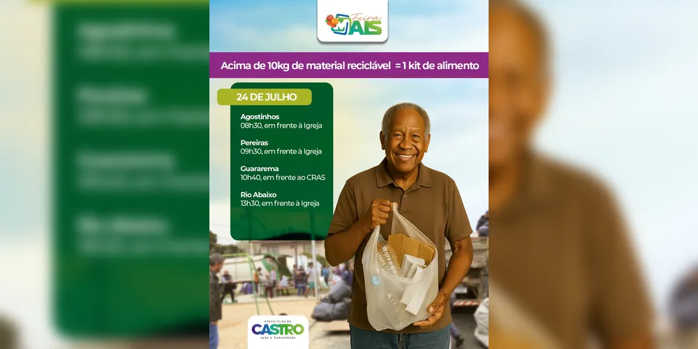 Imagem ilustrativa da imagem Feira Mais segue com programação no interior de Castro em julho