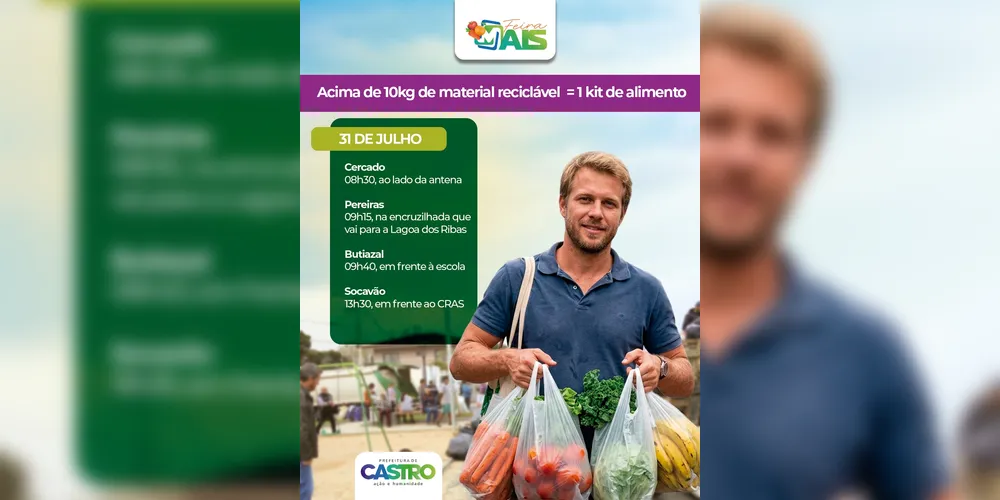 Imagem ilustrativa da imagem Feira Mais segue com programação no interior de Castro em julho