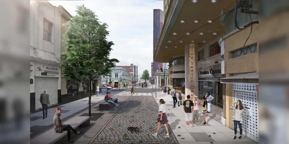 Rua XV de Novembro. "Requalificação Urbana Central de Ponta Grossa – PG 200. E os próximos 20?"