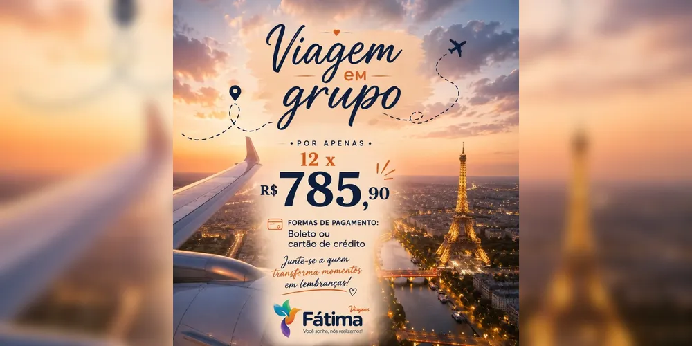 Imagem ilustrativa da imagem Fátima Viagens é referência em PG e amplia opções de viagens internacionais