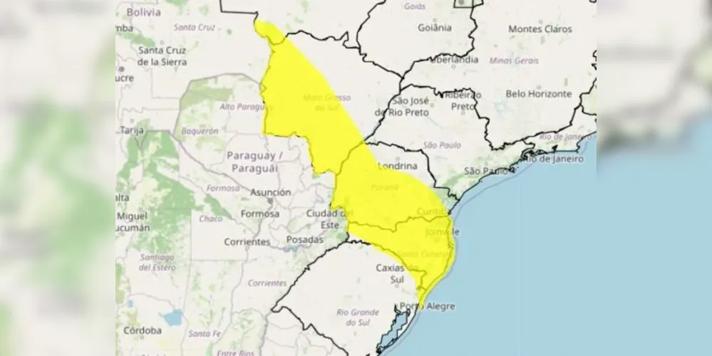 Imagem ilustrativa da imagem Paraná tem 99 municípios em alerta para nova frente fria; confira quais