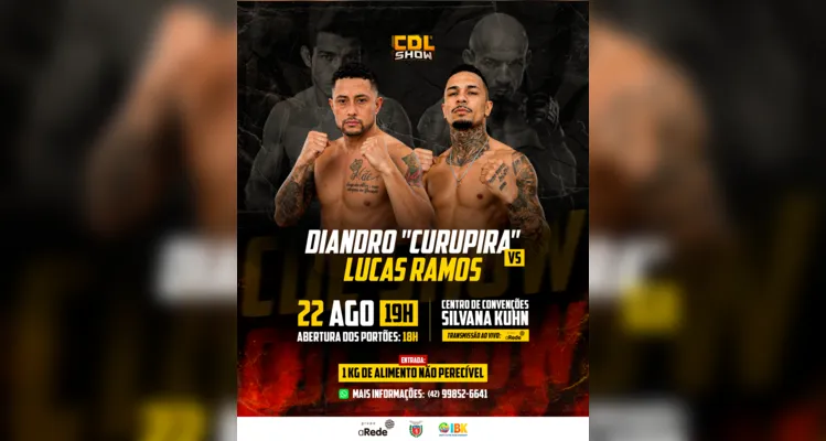 World Gym recebe pesagem e encaradas oficiais do CDL Show em Ponta Grossa