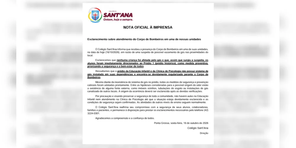 Atividades da Educação Infantil e atendimentos na Clínica de Psicologia foram suspensos até a confirmação das condições de segurança.