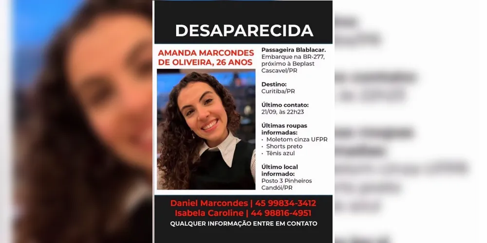 Jovem era procurada pela família