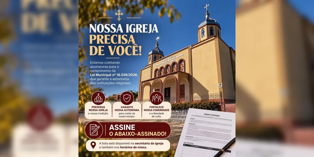 Ação busca assegurar a autonomia do templo e o cumprimento de lei municipal