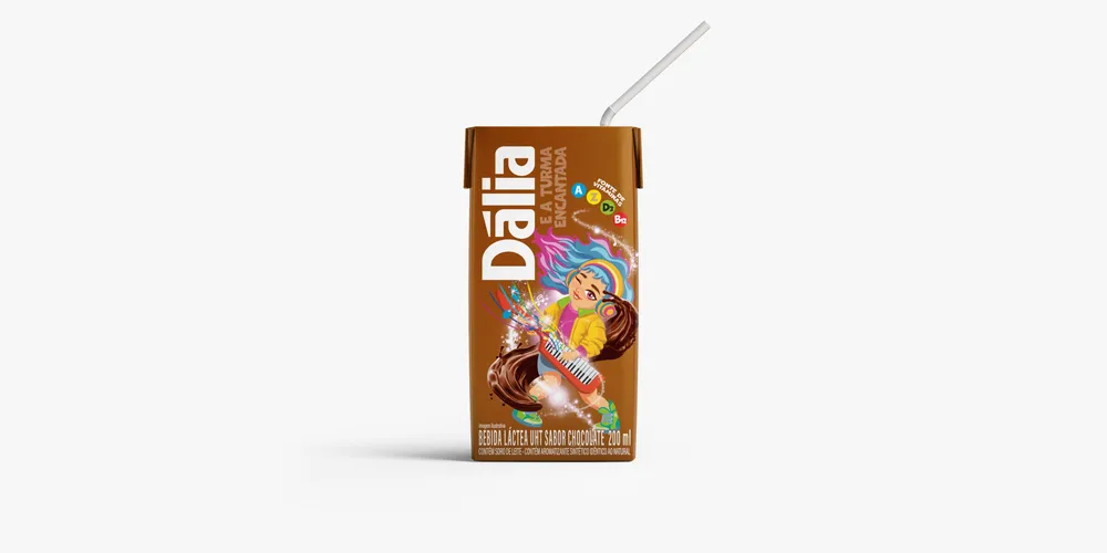 Achocolatado infantil da linha Turma Encantada, da Dália Alimentos