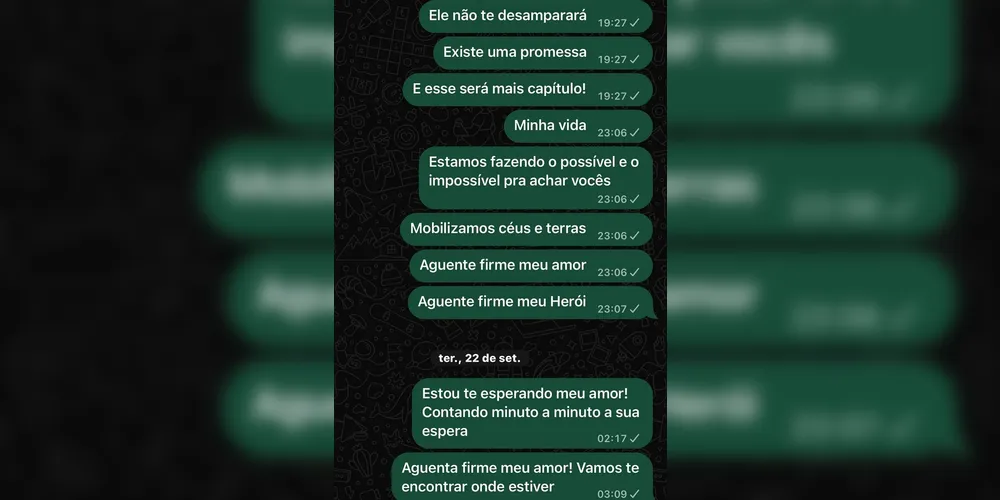 Jornalista revelou os textos enviados ao marido durante as buscas pelo helicóptero que caiu em Santa Catarina