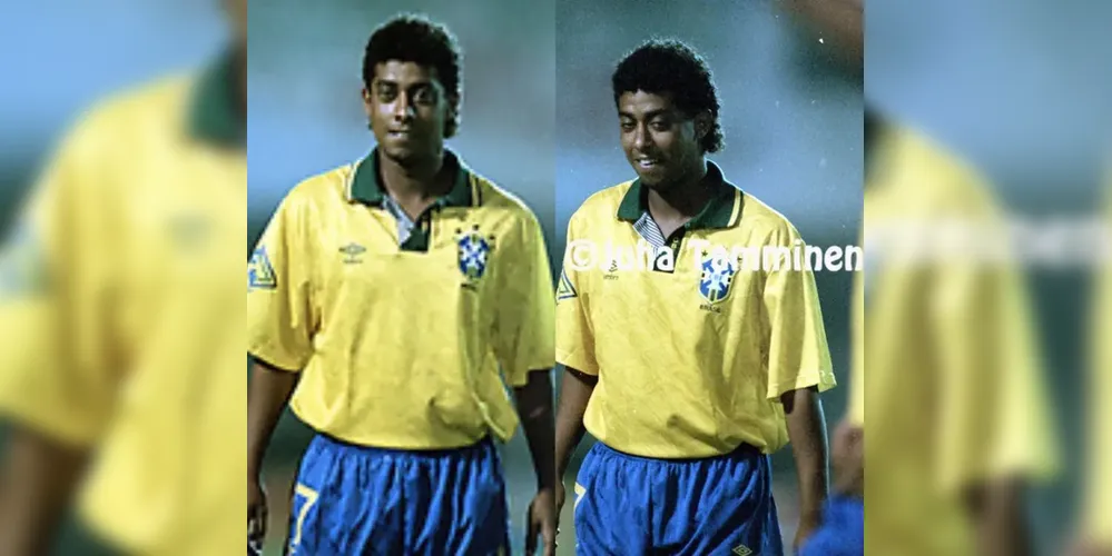 Carlos Alberto Dias com a camisa da Seleção Brasileira