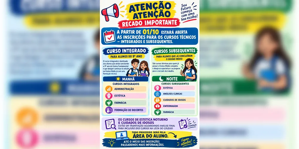 Os interessados nos cursos podem entrar em contato pelo WhatsApp (42) 98803-6836.